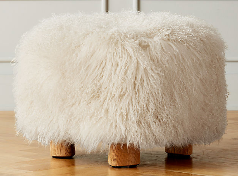 Bozzi Mongolian Sheepskin Ottoman