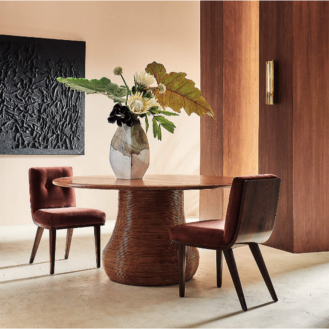 Axel Tufted Wine Velvet Dining Chair - MRD