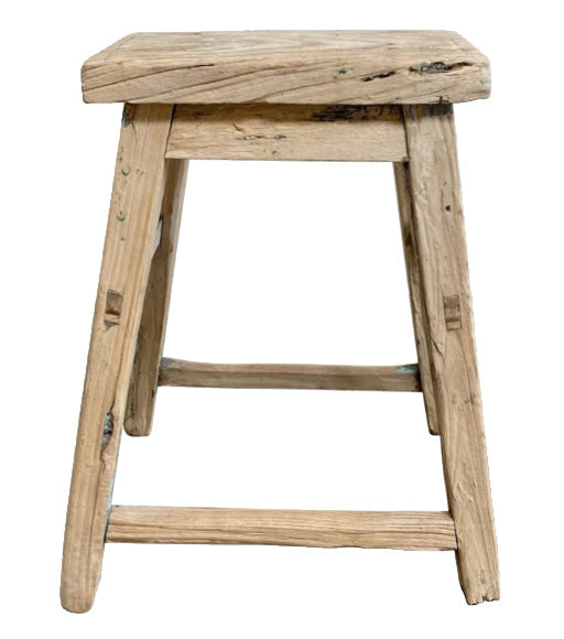 Vintage Elm Wood Stool